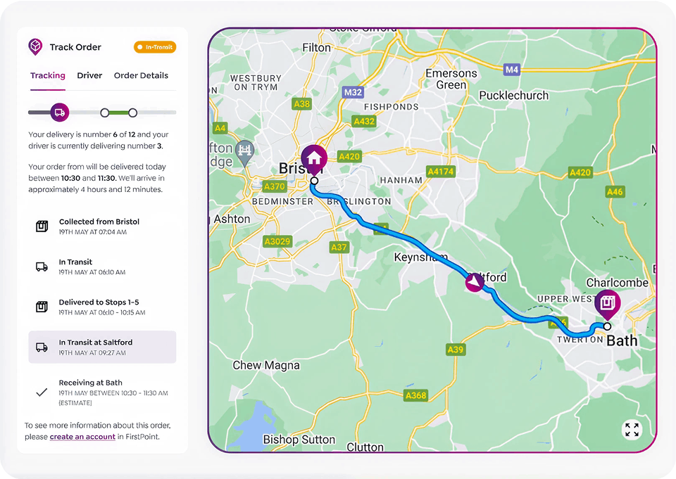 Tracking an order