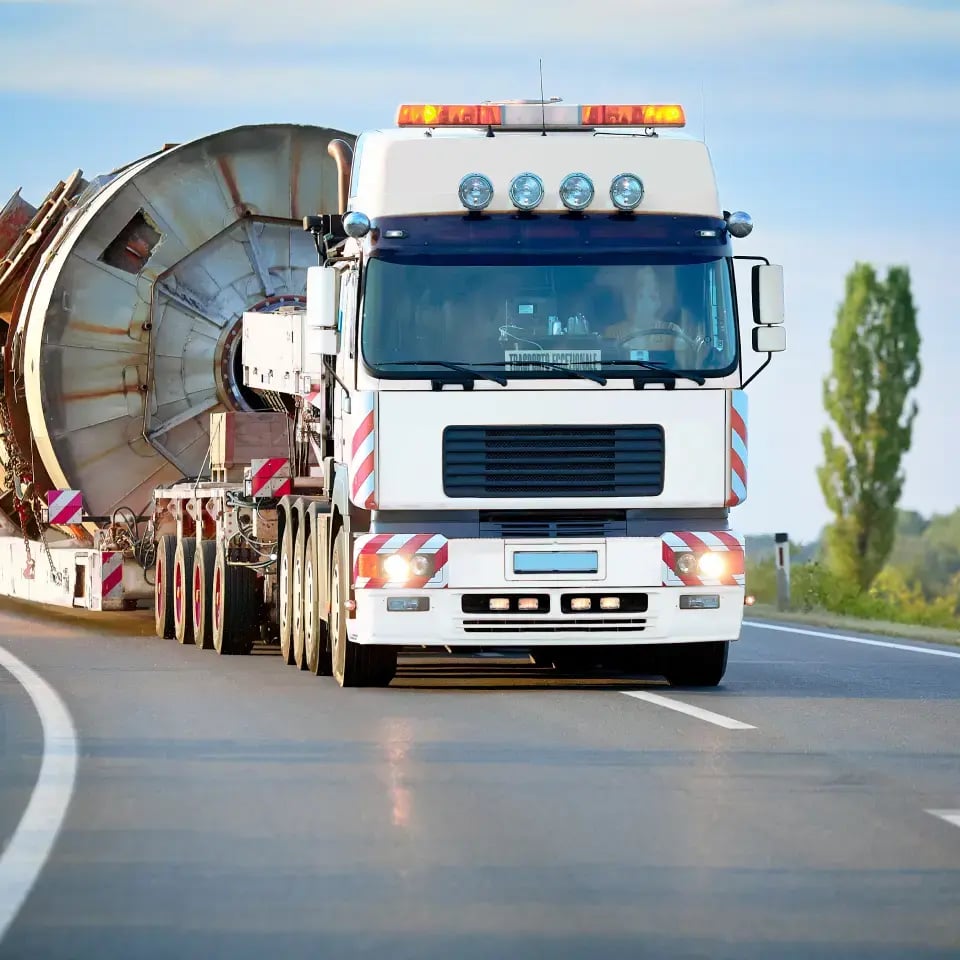 Heavy truck on the road_